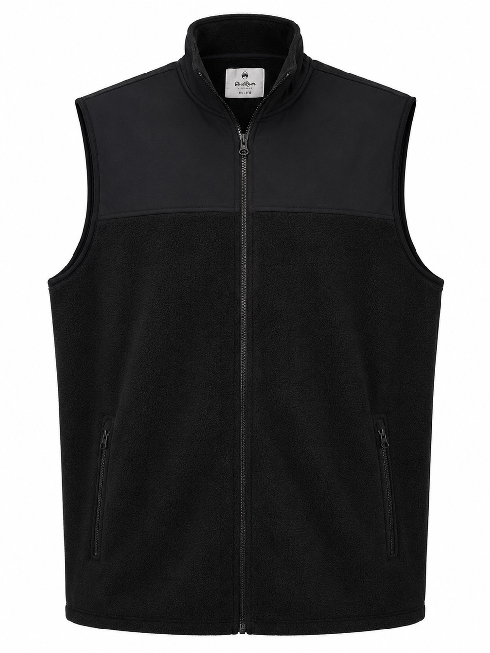 WindRiver Black Full Zip Fleece Softshell Vest 3XL Men’s Outdoor Hiking Casual